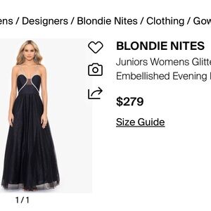 Blondie Nites Black Glitter Gown
